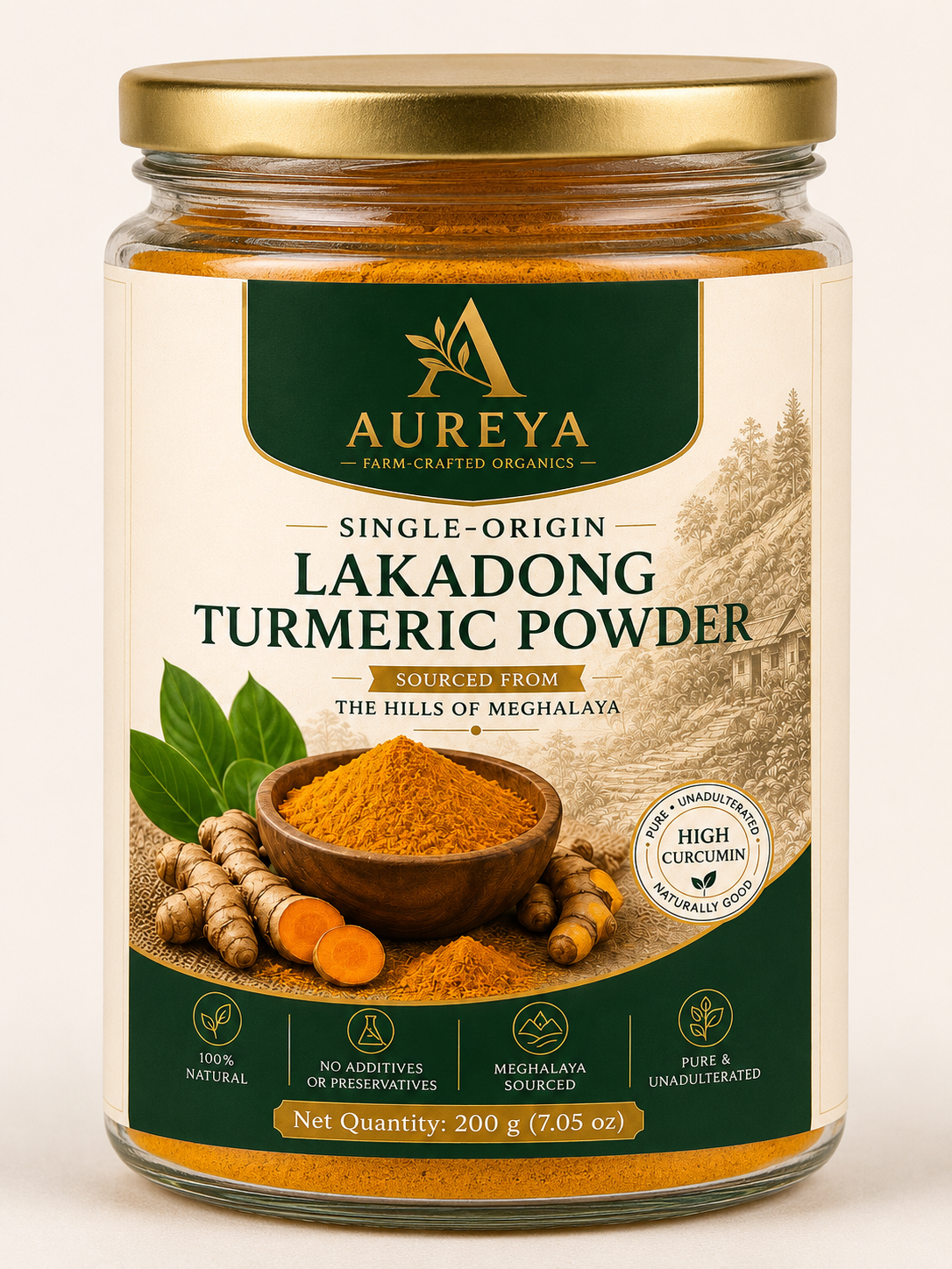 Organic Lakadong Turmeric Powder | High Curcumin | 100% Pure