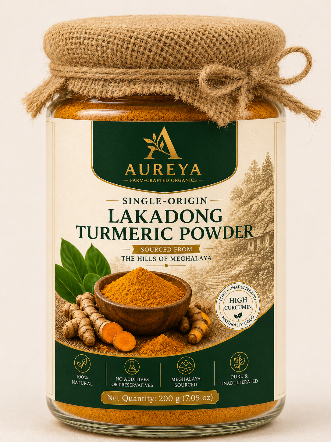 Organic Lakadong Turmeric Powder | High Curcumin | 100% Pure
