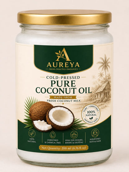 Aureya Pure Coconut Oil | Cold Pressed & Multipurpose